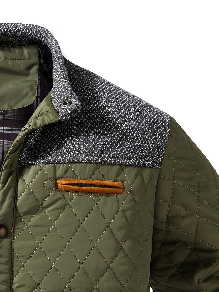 Veste homme matelassée losanges tricot, vue 4 | Le Passepoil