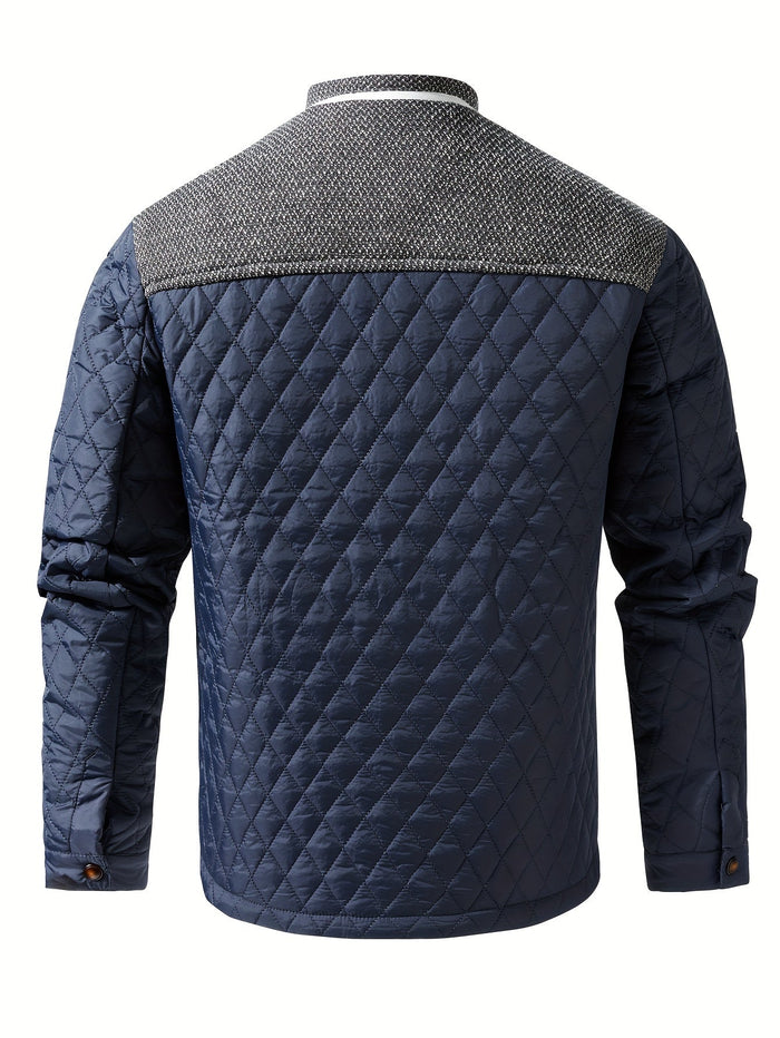 Veste homme matelassée losanges tricot, vue 20 | Le Passepoil