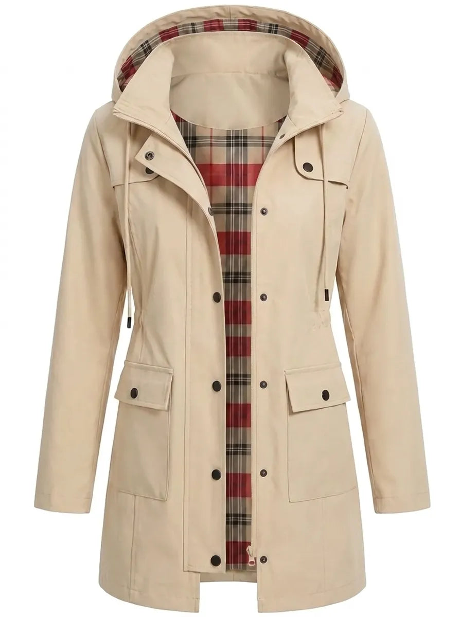Parka femme mi-longue doublure carreaux beige, vue 5 | La Highland