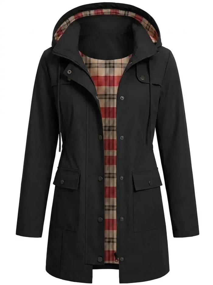 Parka femme mi-longue doublure carreaux noir, vue 4 | La Highland