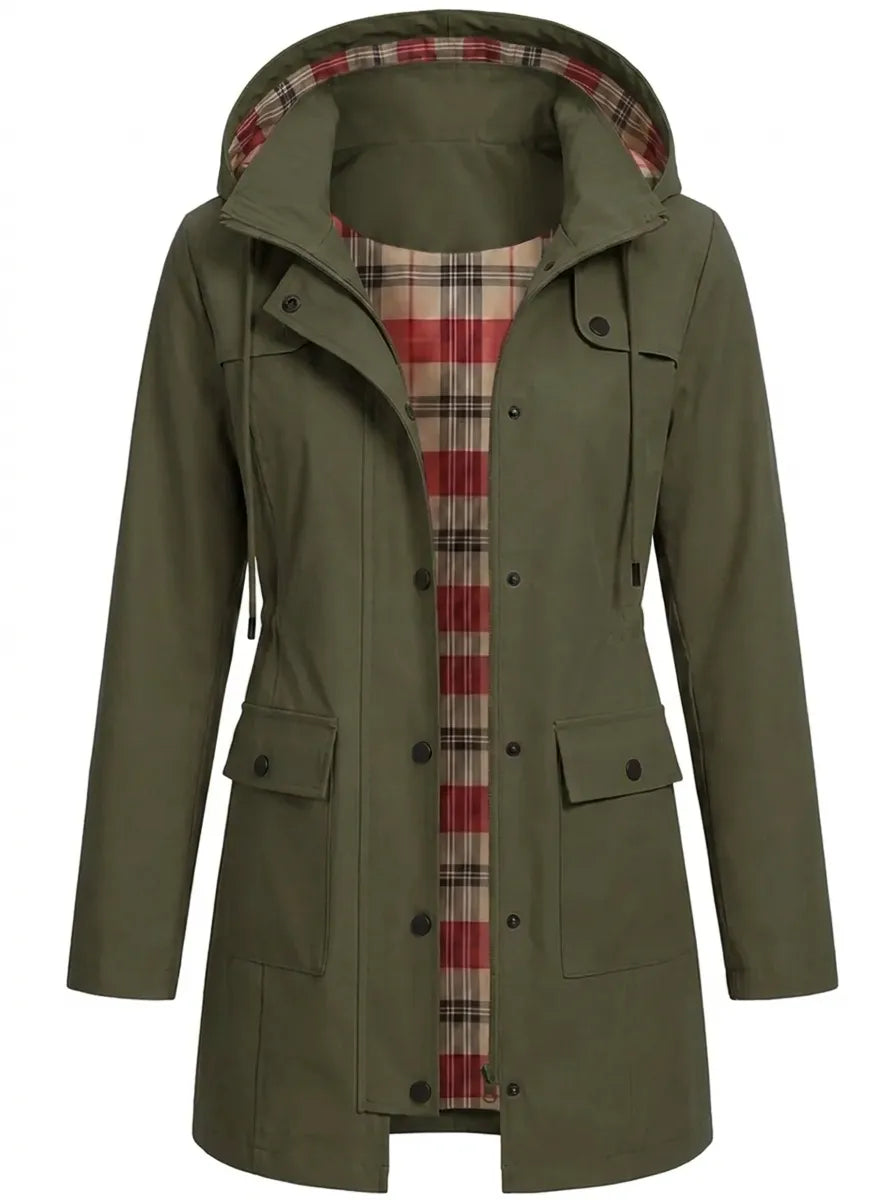 Parka femme mi-longue doublure carreaux vert, vue 7 | La Highland